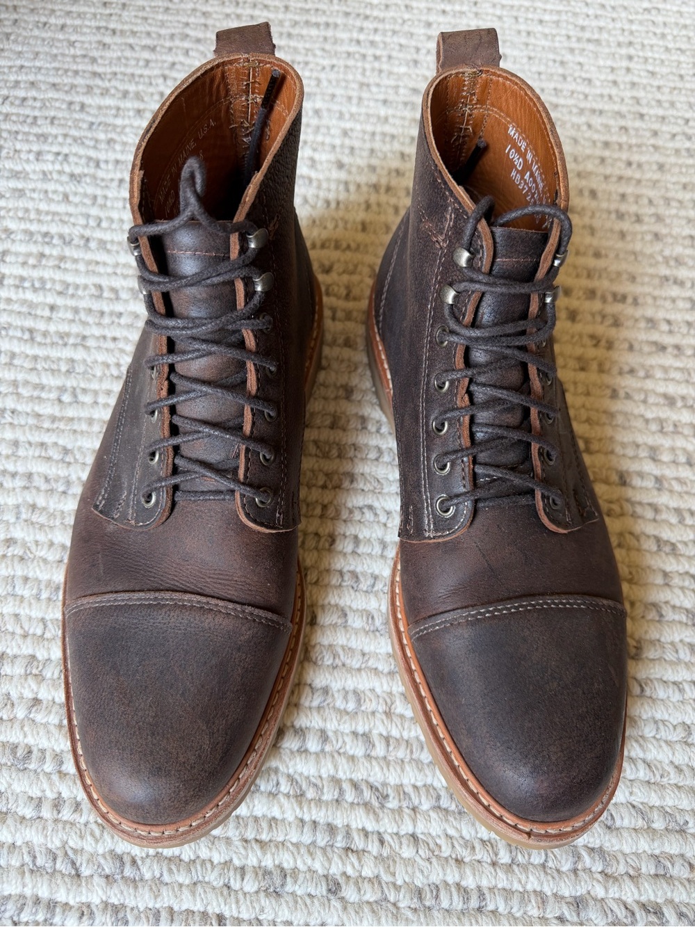 Rancourt x Huckberry Byron Cap Toe Kudu Boots 10.5D Vibram Made in Maine USA